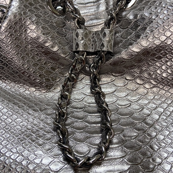 Michael Kors Silver Reptile Drawstring Bag - Picture 7 of 14